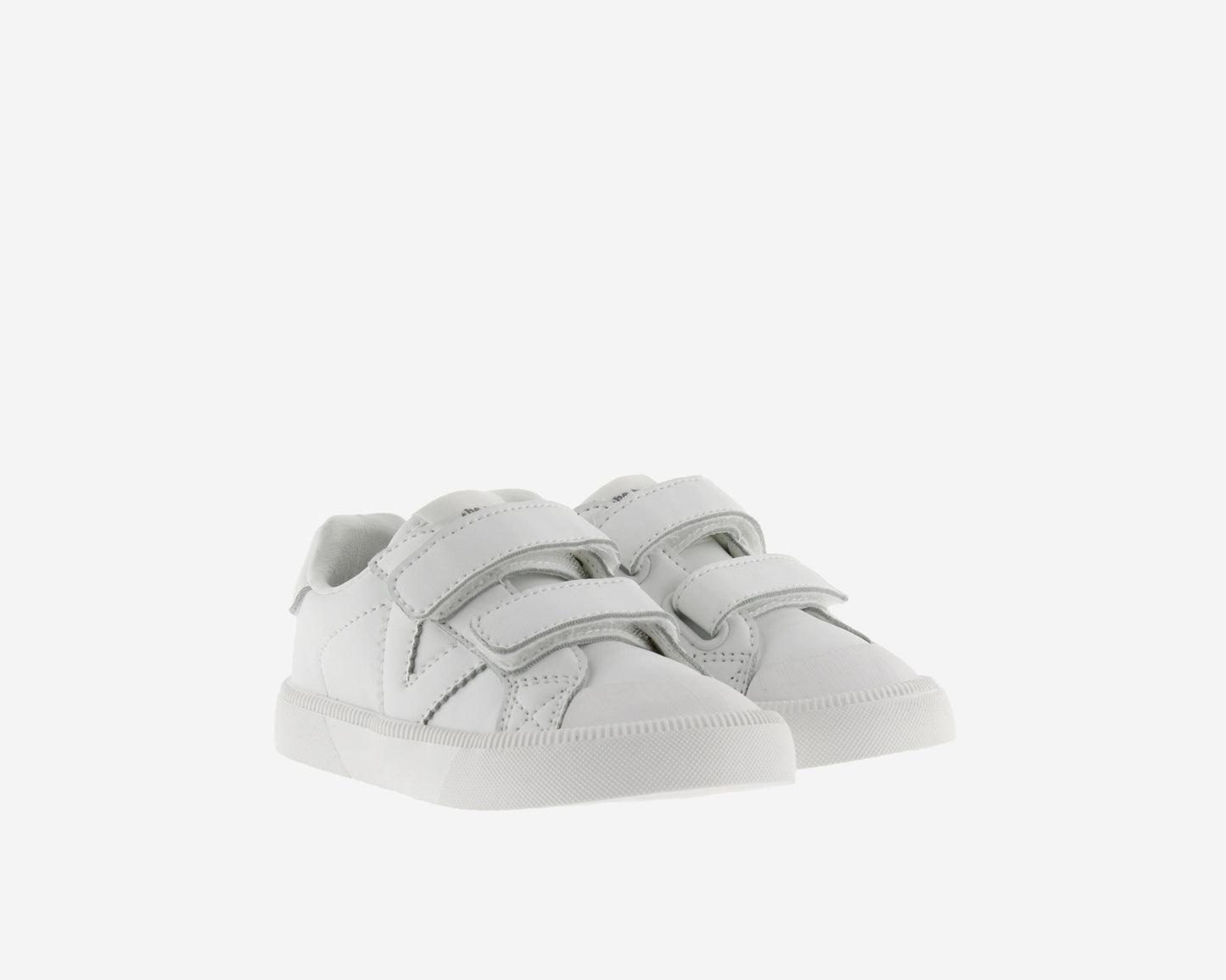 Sapatilhas Oliver Branco, modelo vegan com fecho em velcro, design minimalista e sola flexível.