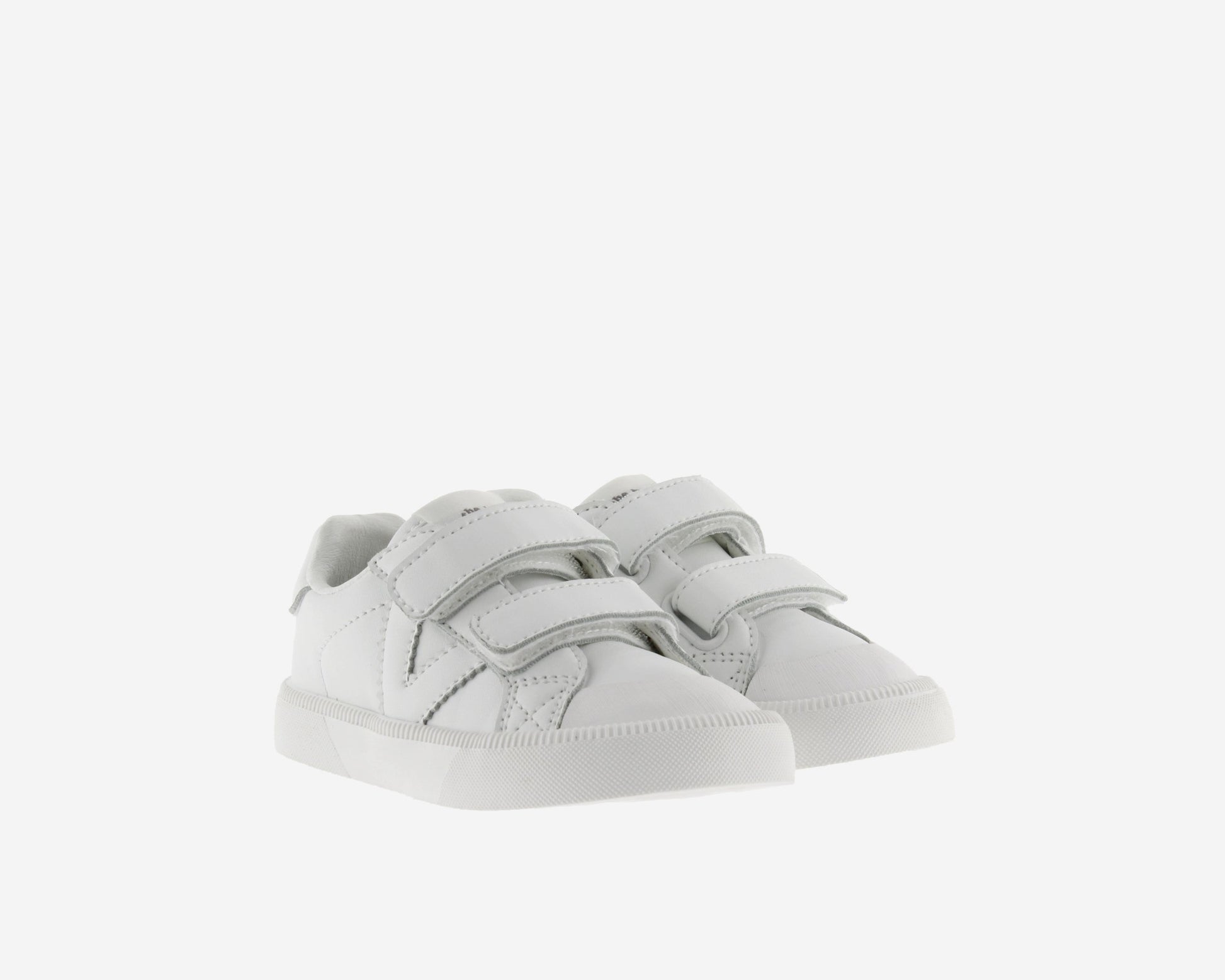 Sapatilhas Oliver Branco, modelo vegan com fecho em velcro, design minimalista e sola flexível.