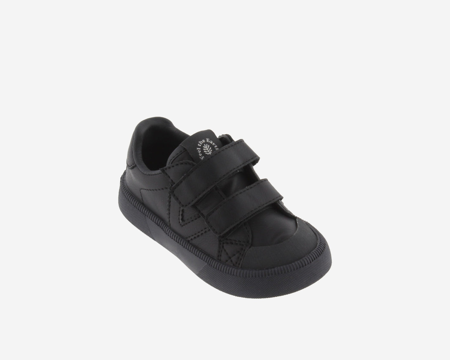 Sapatilhas Oliver Marinho pretas com fecho em velcro, confortáveis e flexíveis para crianças.