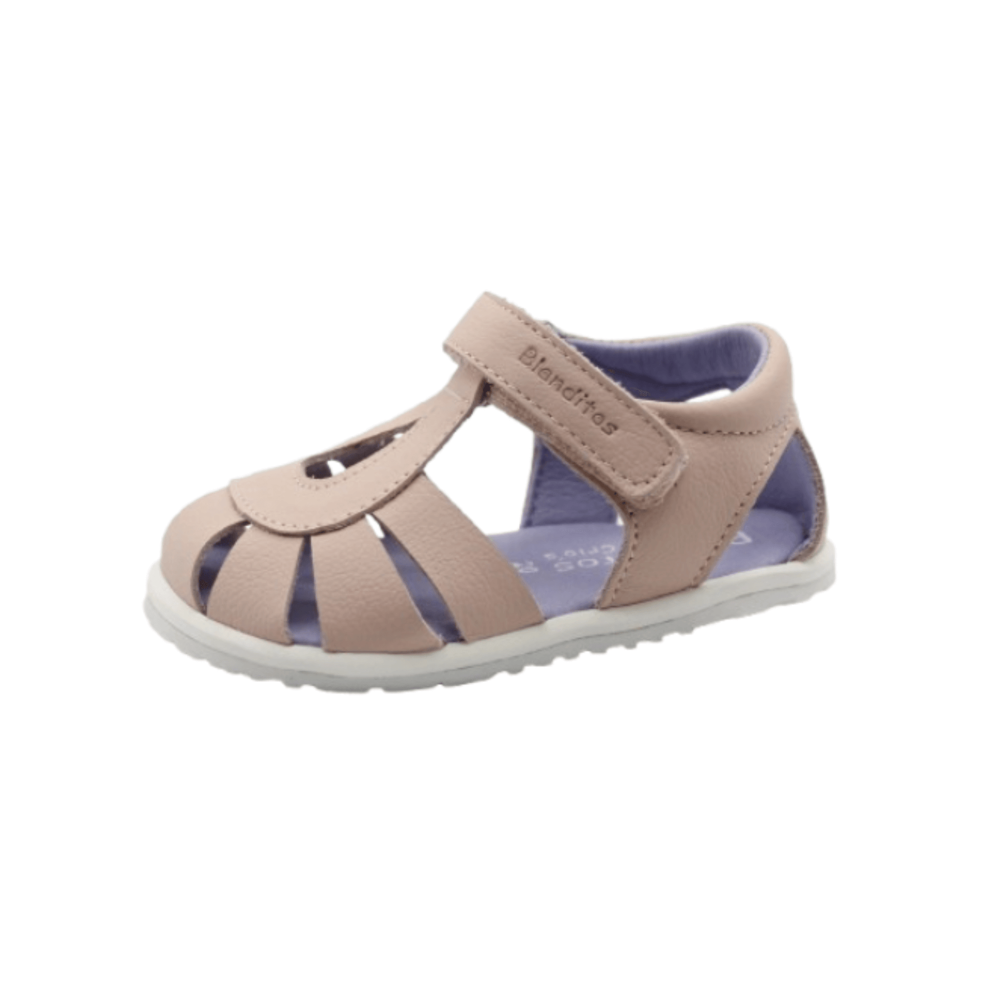 Sandálias Barefoot Blanditos Rosa em couro macio, design anatômico e sola flexível para conforto e liberdade aos pés.