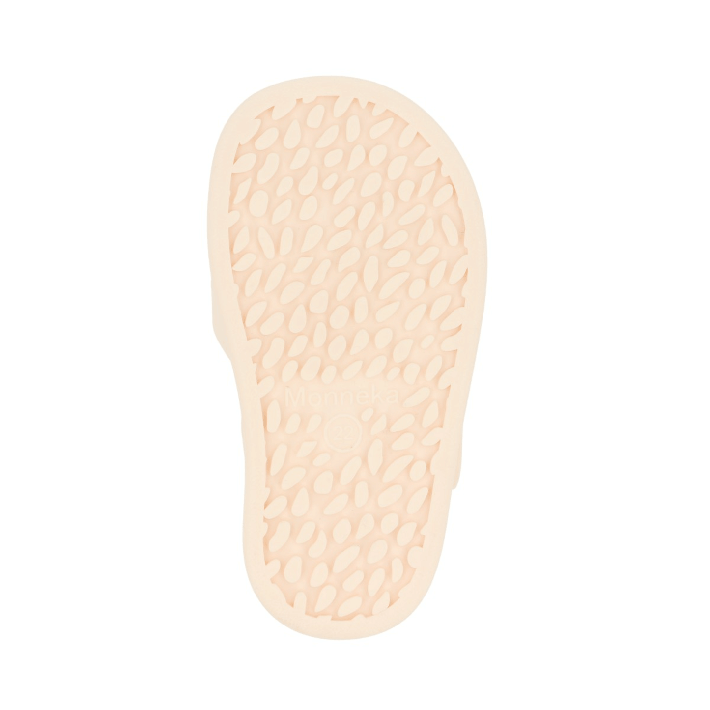 Sola das sandálias Barefoot Monnëka Pearl, design flexível e confortável, feita com PVC reciclado.