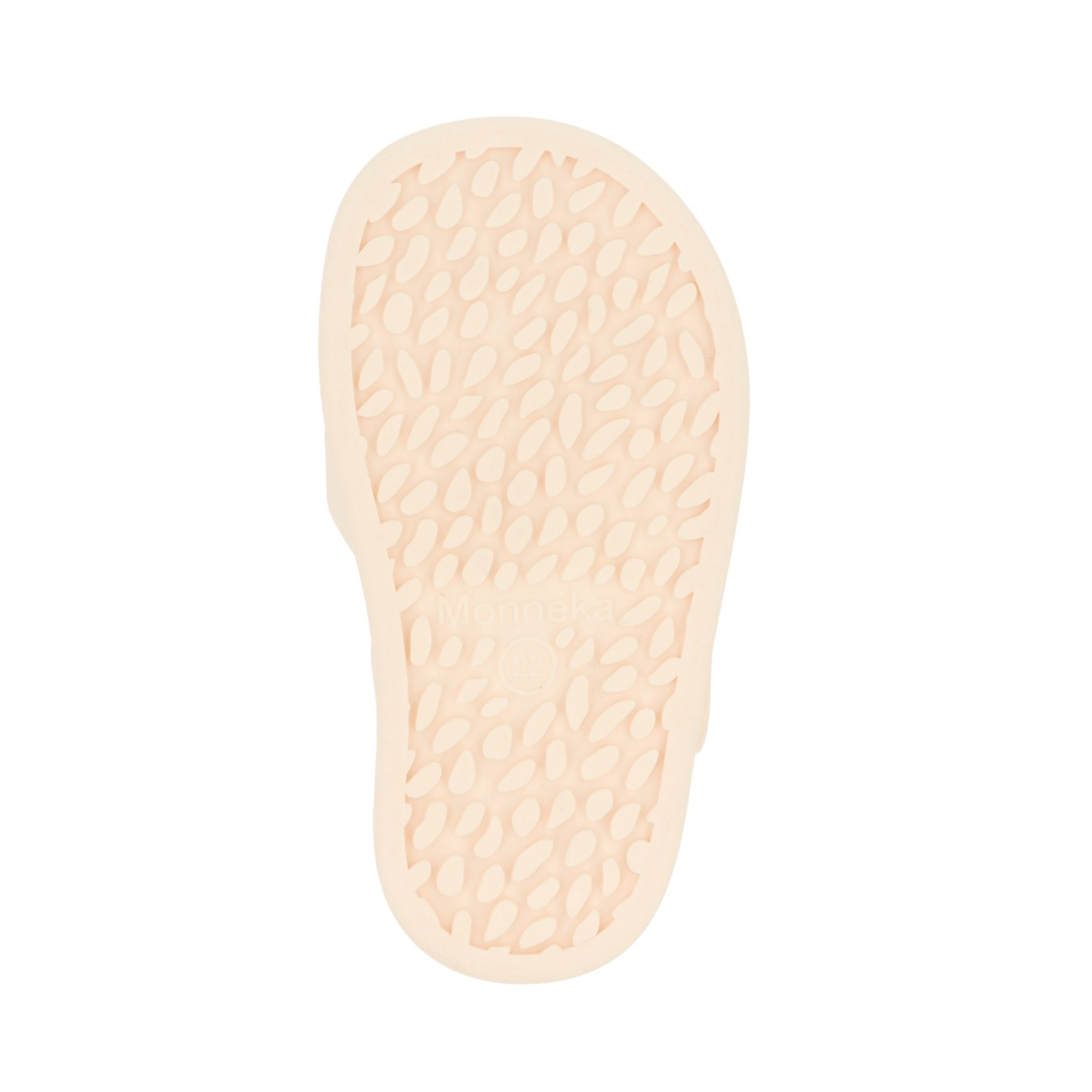 Sola das sandálias Barefoot Monnëka Pearl, design flexível e confortável, feita com PVC reciclado.