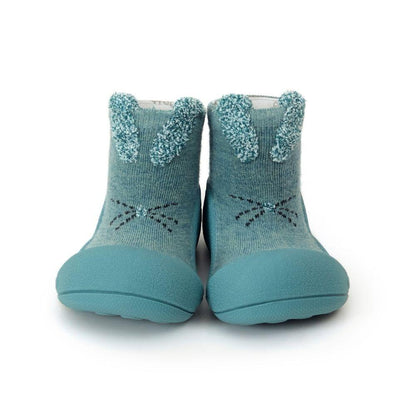 Meias de bebé Attipas Rabbit Mint, perfeitas para o desenvolvimento natural dos pés das crianças.